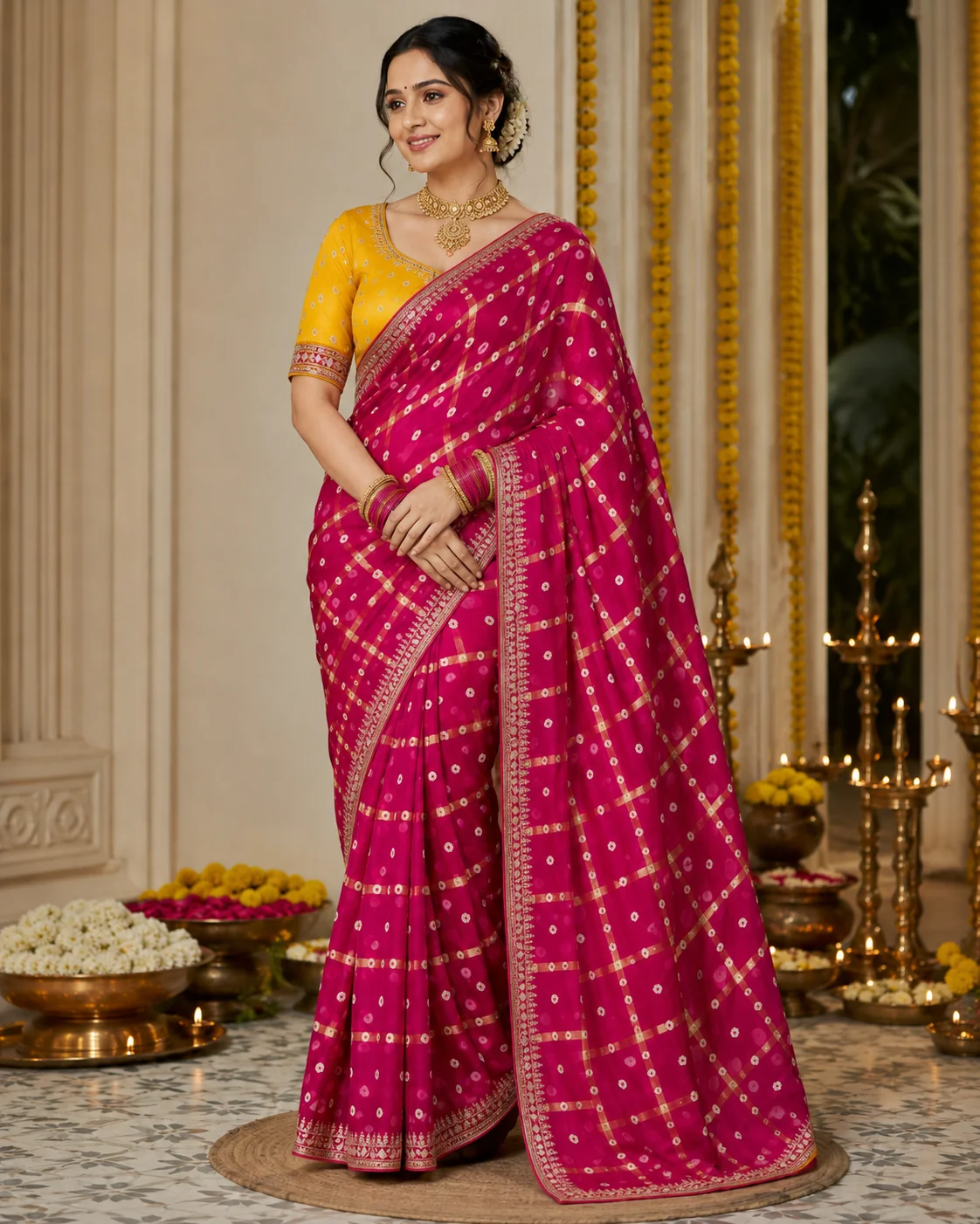 Georgette Ghatchola Bandhani Print Saree