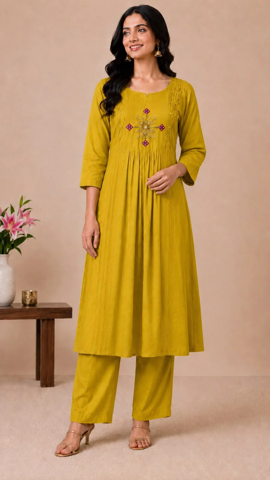 Bhabu cotton with embroidery & mirror work