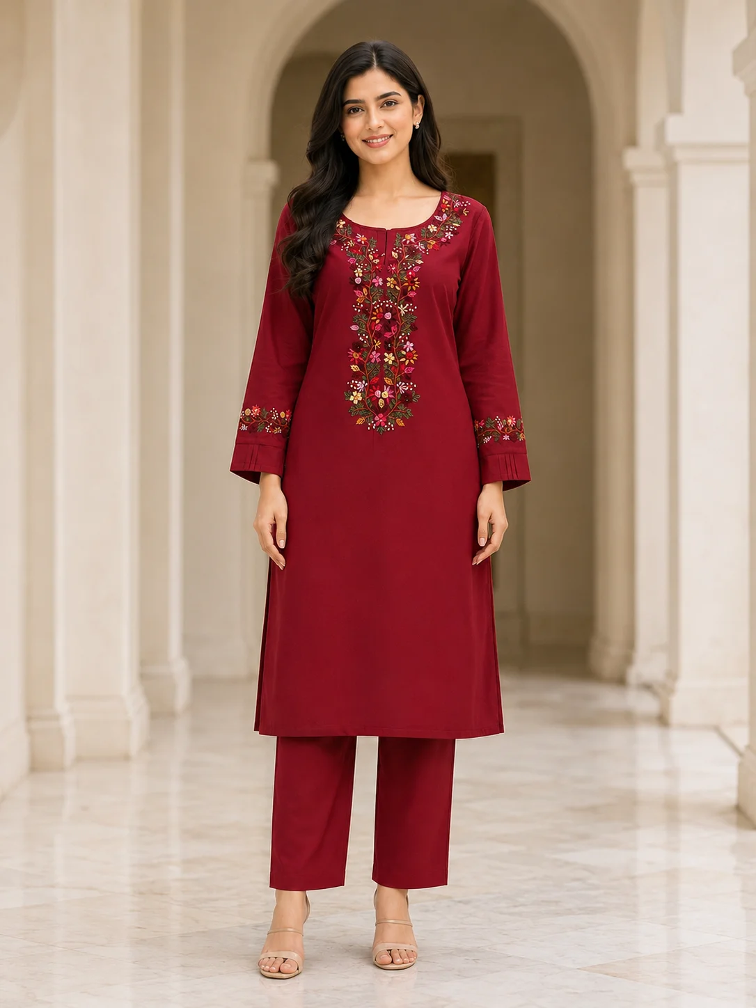 Pure cotton coord with hand embroidery